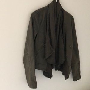 Dark olive colored blazer jacket from Free People